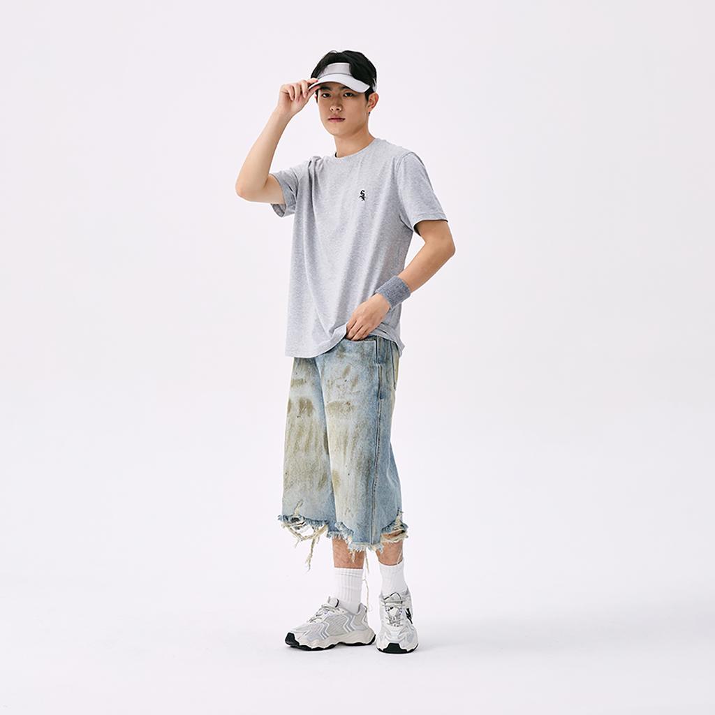 New MLB Basic Collection City Life Chicago White Socks SS25 T Shirt Unisex Light Gray 3ATSB0153-44MGS