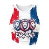Dames mouwloze crop top Engeland Voetbalstijl Geribbelde tanktop Rugloze design Casual atletische pasvorm Zomerkleding