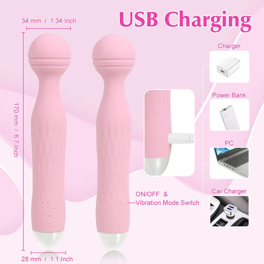 Vibrating Stimulator Vibrator Fiexible Clitoris Stimulator G Spot Masturbation Portable AV Vibrator Sex Toys Female Masturbator