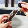 Magnetic Coffee Bean Storage Tubes with Rack, Airtight Espresso Accessories Glass Organizer for Kitchen&Cafe/Commercial Use