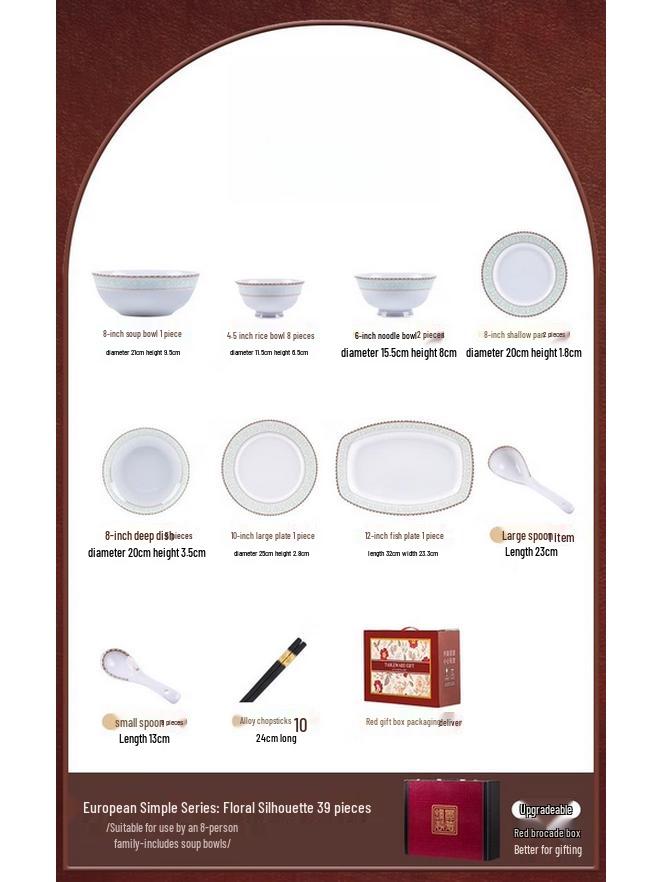 Mo De Lan Ka Floral Ceramic Dinnerware Set