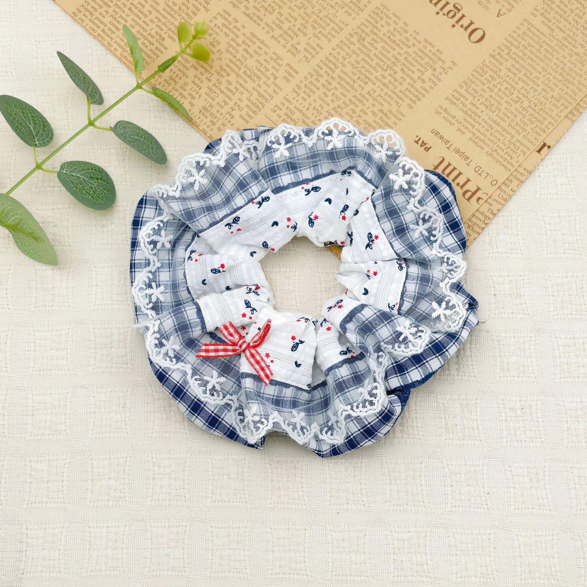 

Plaid Bow Lace Hair Tie for Women, Large Intestine Style, 2025 New Release, Bun Hair Rope.