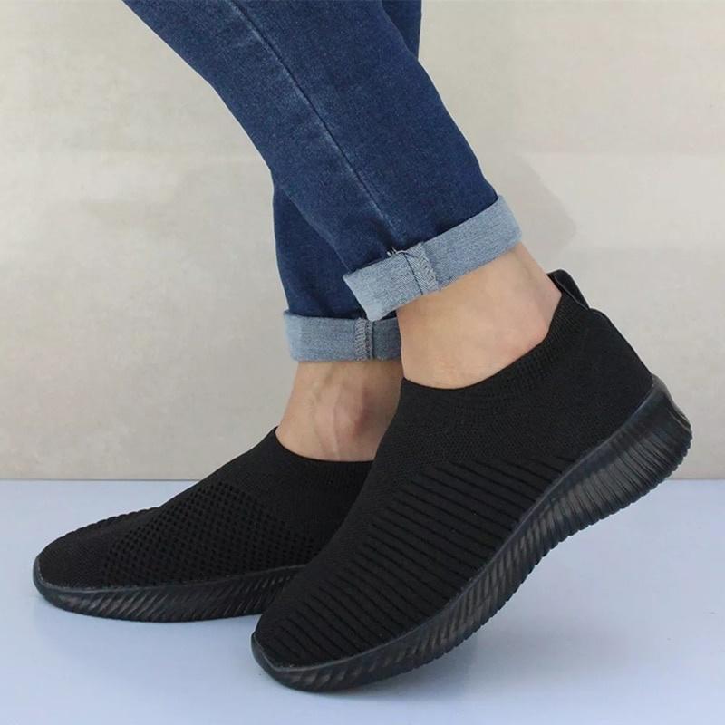 Outdoors Women&Men Sneakers Knit Sock Running Shoes Breathable Slip On Shoes Outdoors