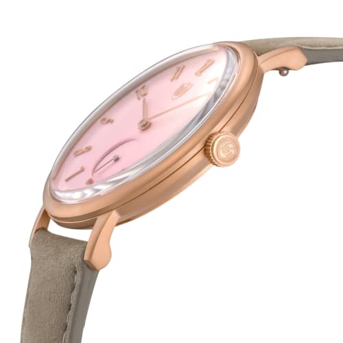 Duffer Gropius Watch, Light Pink Dial, Beige Stainless Steel, Quartz Movement, 38mm, German Model DF-9001-0W