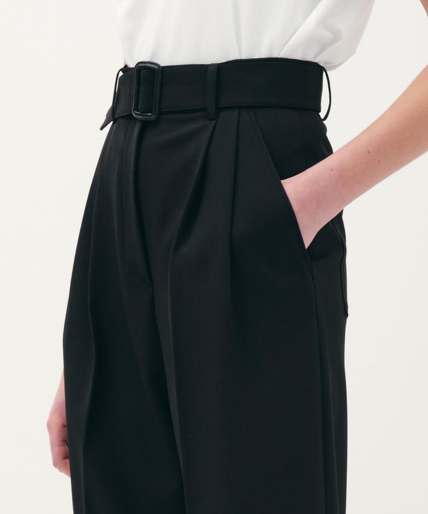 JUN BY JUN K Belted Wide Leg Pants_Black