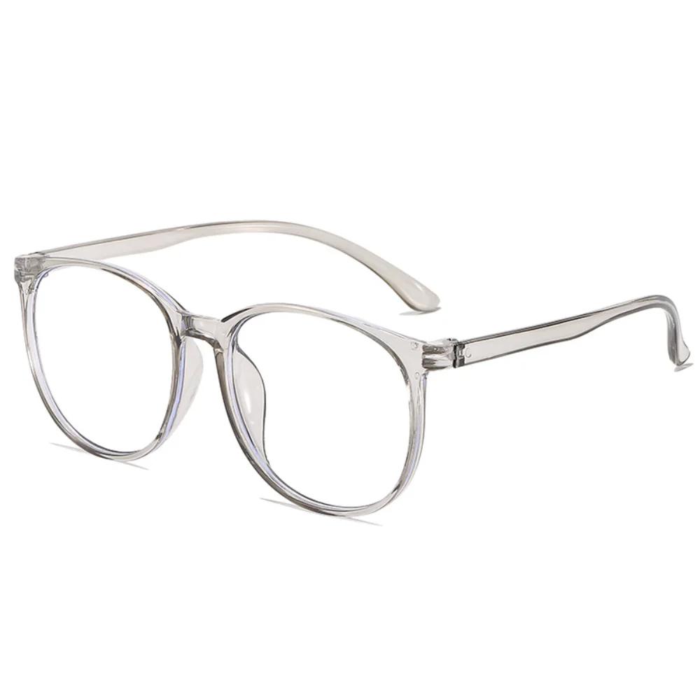 

Прозрачные компьютерные очки с большой оправой для женщин, круглые, оптические очки с защитой от синего света, плоские линзы, защита глаз, обычные очки