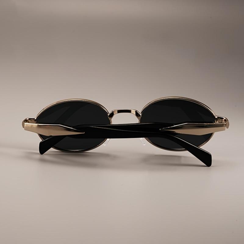 Vintage Oval Fashion Glasses with Black PC Lenses & Zinc Alloy Frame
