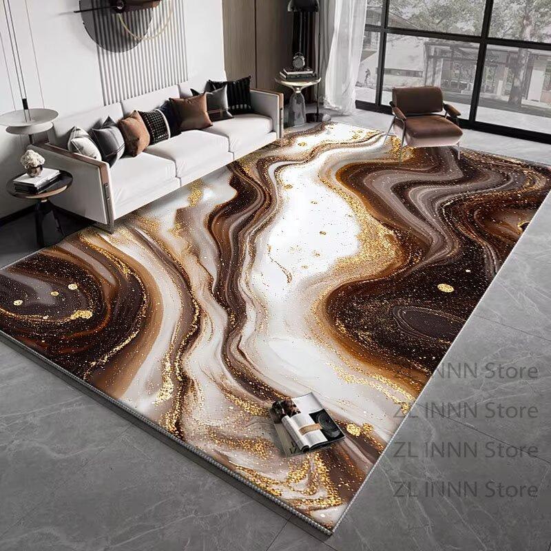 Luxury Marble Style Carpet for Living Room Large Area Texture Decoration Home Washable Rugs Dining Room Bedroom Non-slip Mat