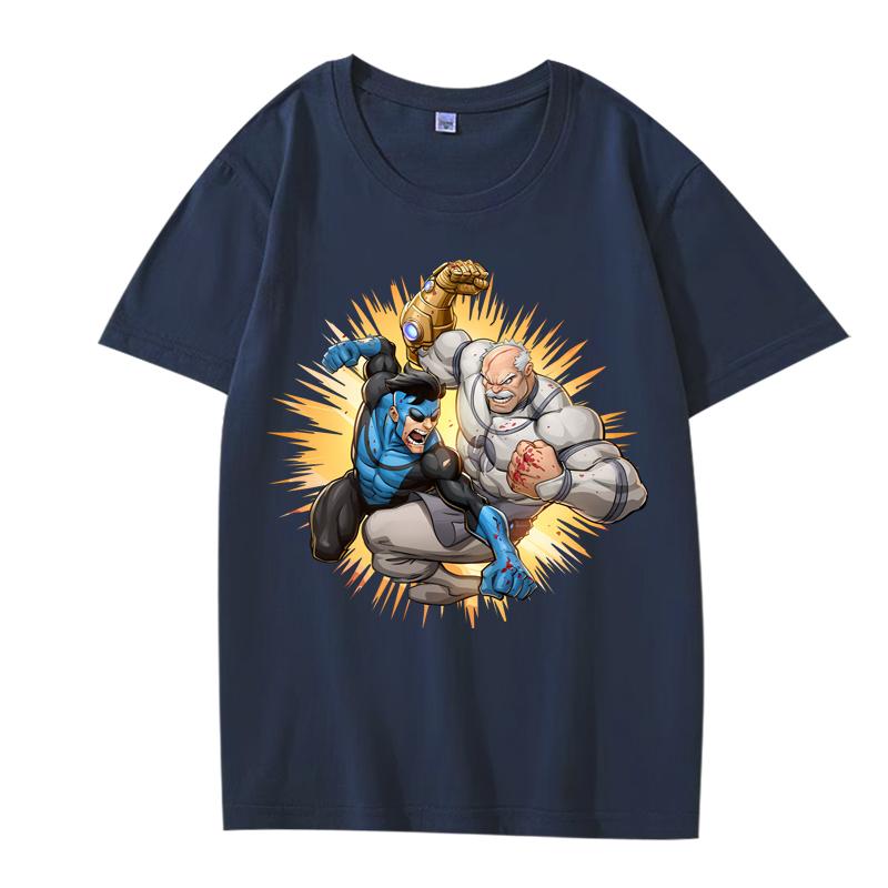 Invincible vs Conquest T Shirt men women Oversized 100% Cotton short sleeve Summer streetwear top Unisex plus sizetops