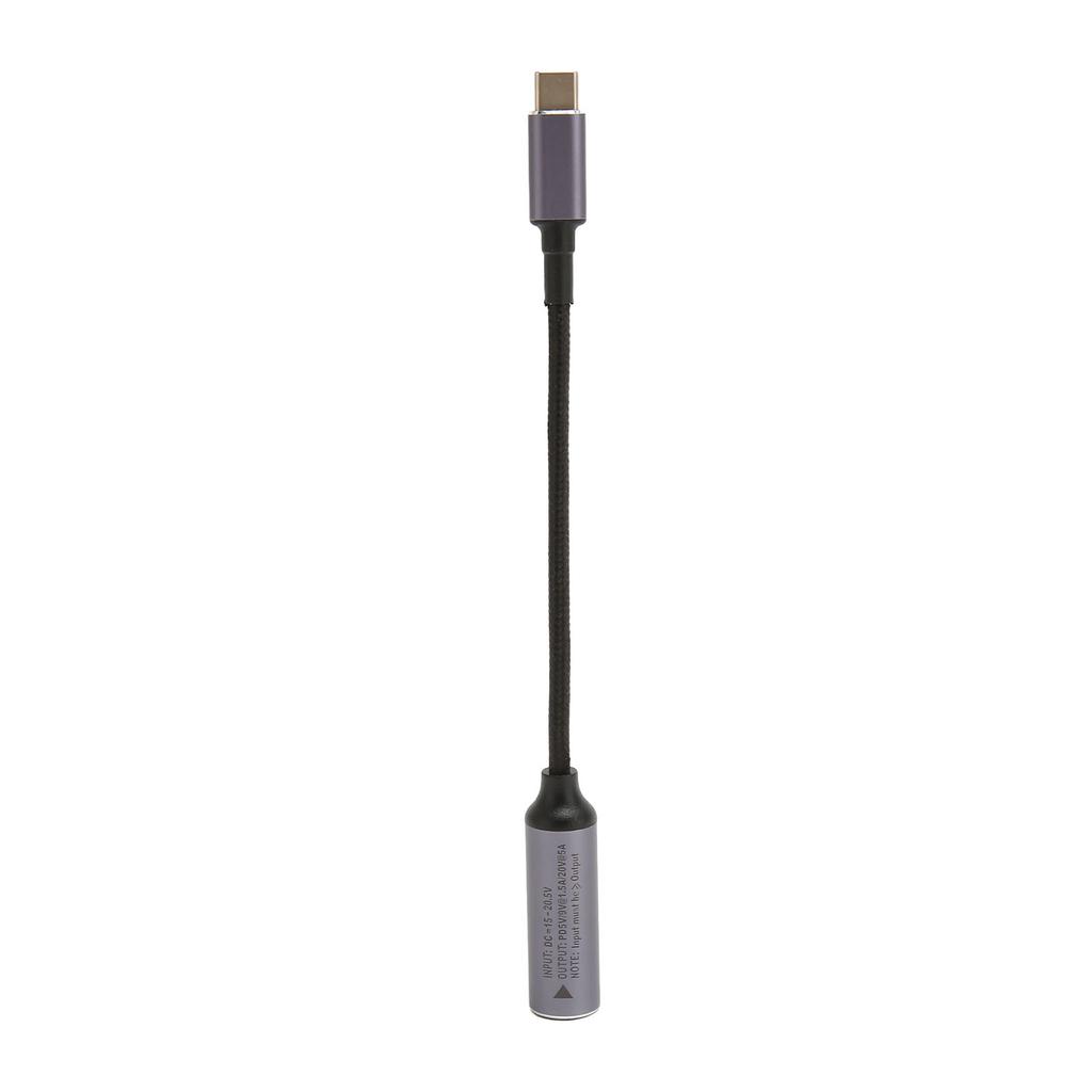 DC to Type C Cable 5.5x2.5mm 100W 6.8in Long Female Input Nylon Type C to DC5525 Cable for Tablet Phone PC