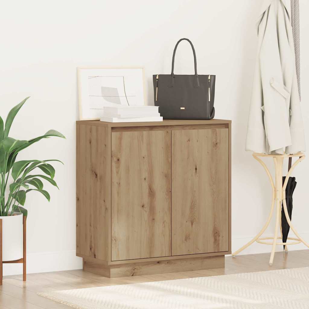 LED Sideboard in Artisan Oak Finish 71 x 34.5 x 75 cm