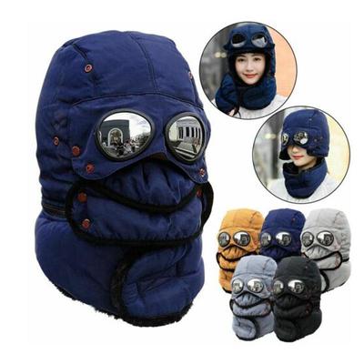 Καπέλο Winter Thermal Trapper με γυαλιά Winter Cycling Αντιανεμική μάσκα σκι Καπέλο