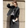 Demana Winter Warm Stand Collar Jacket & Quilted Skirt Set