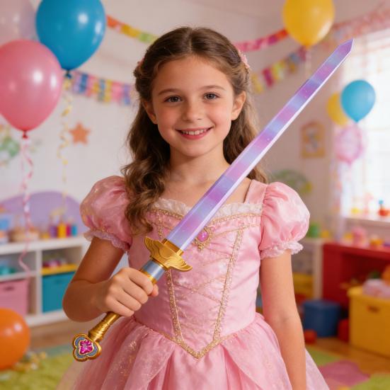 40,5" Einziehbarer Anime Cosplay Bedruckter Ausziehbarer Requisit für Halloween Lila Waffe Waffe 3D Kostüm Bühnenperformance