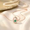 S925 Silver-Cultivated Emerald 2026 New Cross-Border Delicate Stylish Elegant Gourd Necklace Women O-shaped