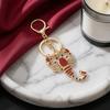 Keychain Pendant Sparkling Rhinestones Inlaid Three-Dimensional Scorpion Shape Key Chain Lightweight Car Bag Decorative Accessory