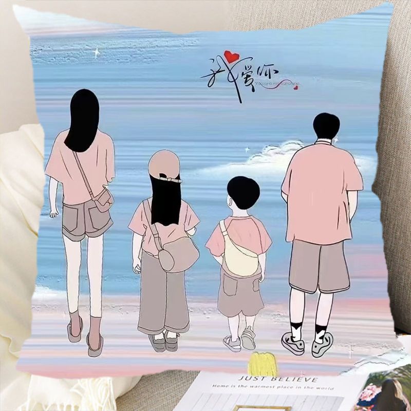 Eltern-Kind Avatar Kissen Paar Cartoon Schlafzimmer Taille Rücken Auto Sofa Kissen Doppelseitiges Kissen Geschenk