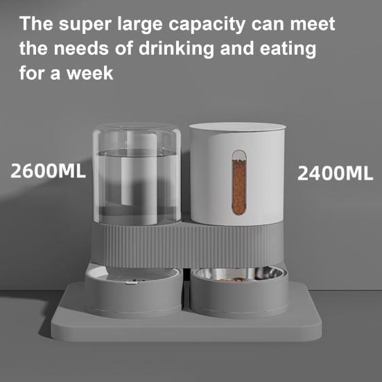 Automatic Pet Feeder 2.4L Dog Food Feeder 2.6L Water Dispenser Travel Auto Cat Feeder Bowl for Small Dogs Cats Rabbits
