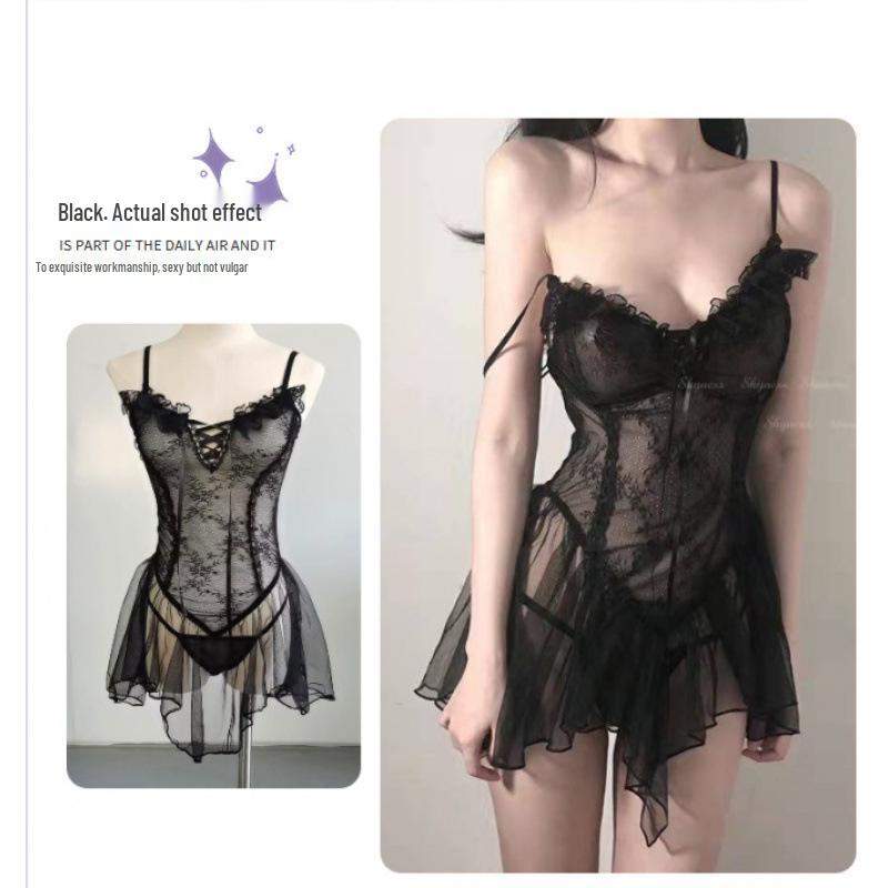 2211 Plus Size Transparent Sexy Lingerie Nightgown for Women