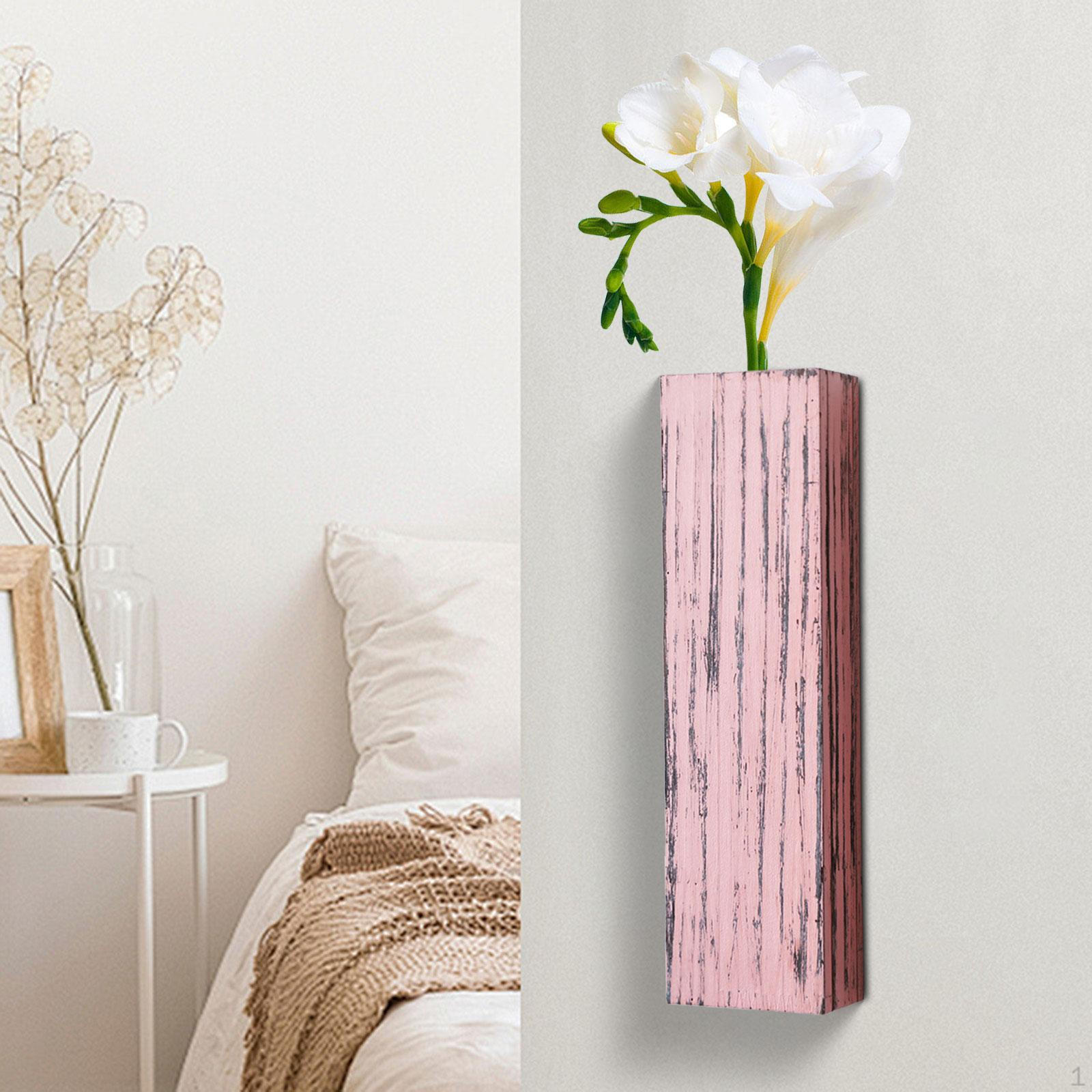 

Подвесной кашпо для комнатных растений, деревянный настенный держатель, домашний декор розовый