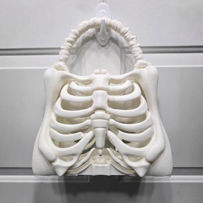 Bolso de Mano Esqueleto Gótico Bolso de Huesos Caja Torácica Espeluznante Bolso Esqueleto Impreso en 3D Accesorio Anatómico Estético Oscuro para Fiesta de Halloween