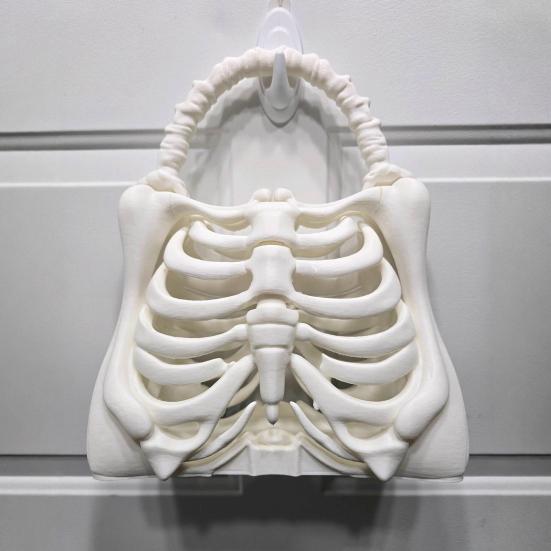 Skeleton Handbag Gothic Ribcage Bone Bag Spooky 3D Printed Skeleton Purse Anatomical Dark Aesthetic Accessory for Halloween Party