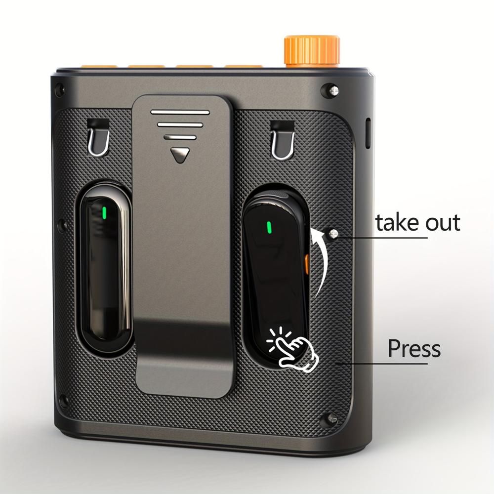 Portable wireless teacher voice amplifier,speaker built-in,with 2 wireless lapel mics,for class,lecture,training speech