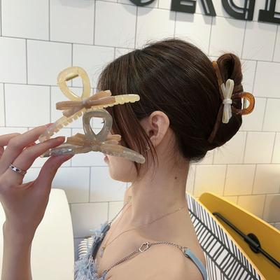1pc Spring and Summer Exquisite French Bow, Large Shark Clip, High-end Hair Clip, Women's Hair Clip, Hair Accessory