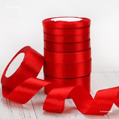 Handmade Bright Red Silk Ribbon for Wedding, Packaging, Cake Decoration, and Car Streamer.