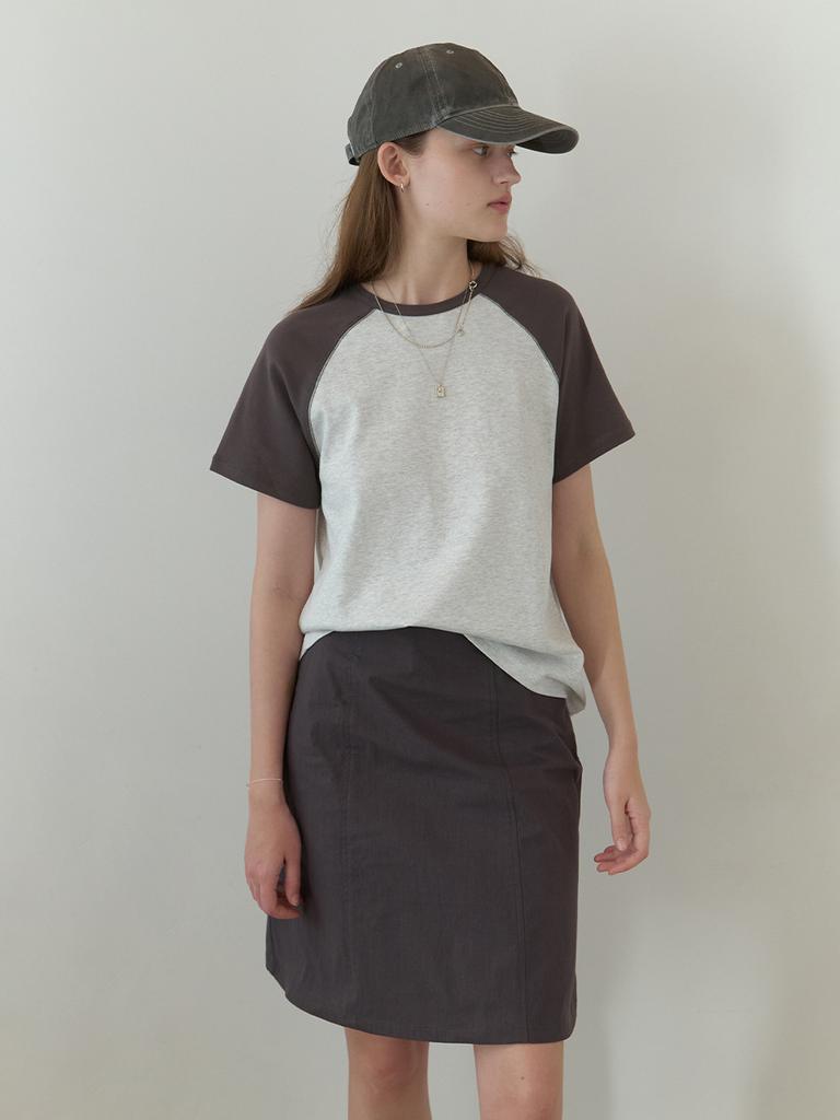 Deomiteun Ceder Midi Skirt (Charcoal)