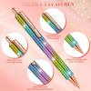Bling Pens for Women, 4Pcs Colorful Rhinestone Pen and 8Pcs Black Ink Retractable Refills for Girl (0.7mm)