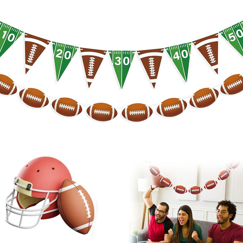 Football Party Decorations Set Football Banner Hanging Swirls For Themed Birthday Game Fans Home Garland Supplies