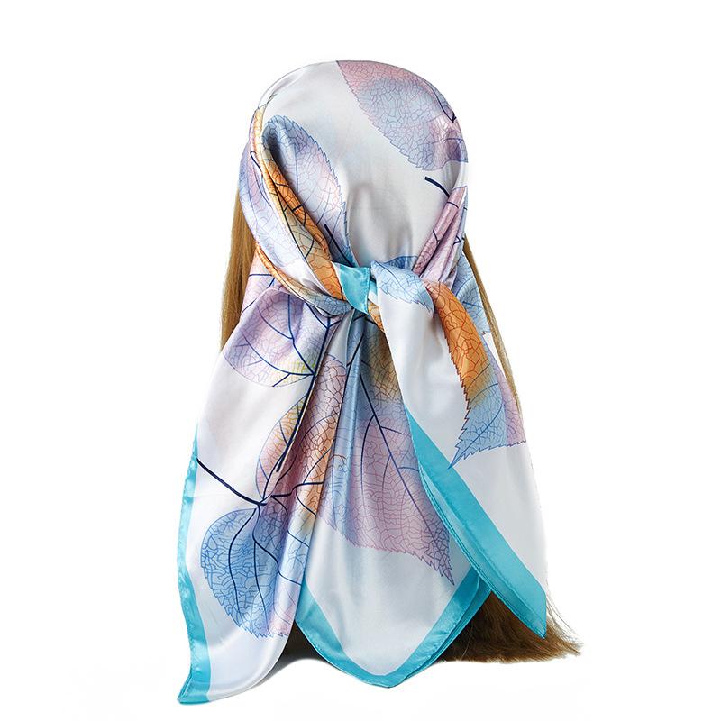 

1Pcs 90Cm Maple Leaf Pattern Printed Large Square Scarf For Women Fresh And Versatile Headwear Bags Clothing Scarves