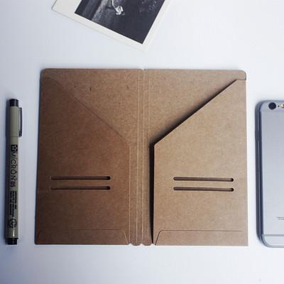 3 Stück Traveler's Notebook Kraftpapier Pokerkarten-Visitenkartenhalter Standard & Reisepass-Aktenordner