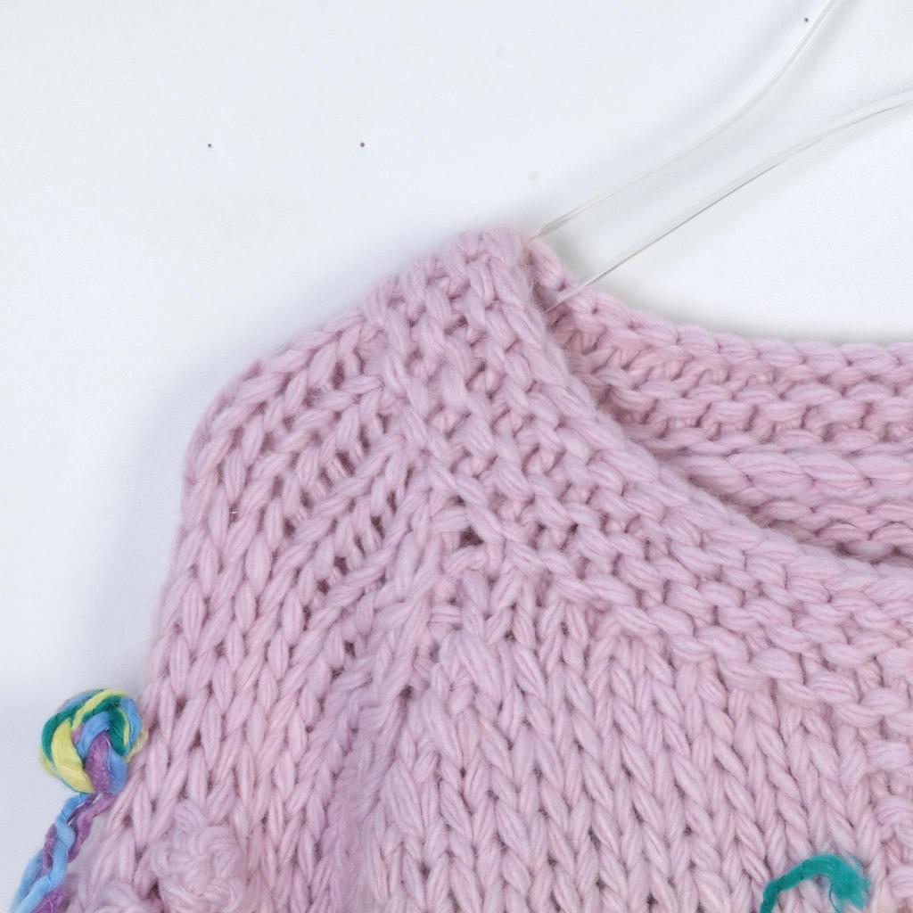 Women's Purple Round Neck Loose-Fit Knitted Cardigan - Autumn & Winter Fashion Sweater Coat