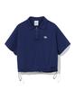 CGP (Women'S) Zip-Up Collared Short Sleeve T-Shirt_Navy