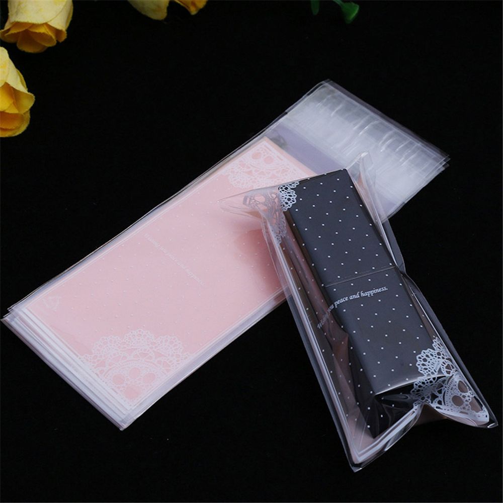 100pcs/lot Cute Bow Self-Adhesive Wedding Favors OPP Bags Gift Packages Lipstick Bag Plastic Pocket