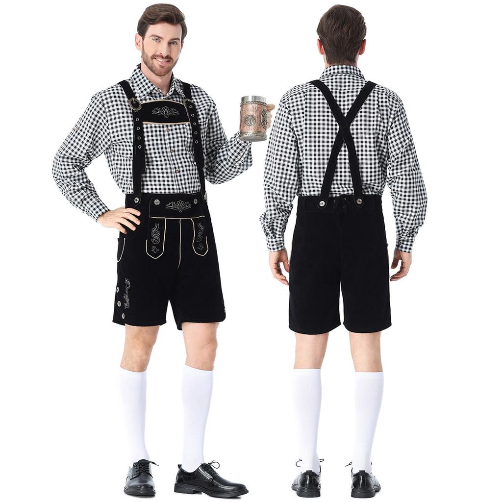 Camisa de cuadros de botones para hombre estilo bávaro Oktoberfest para festival y uso casual