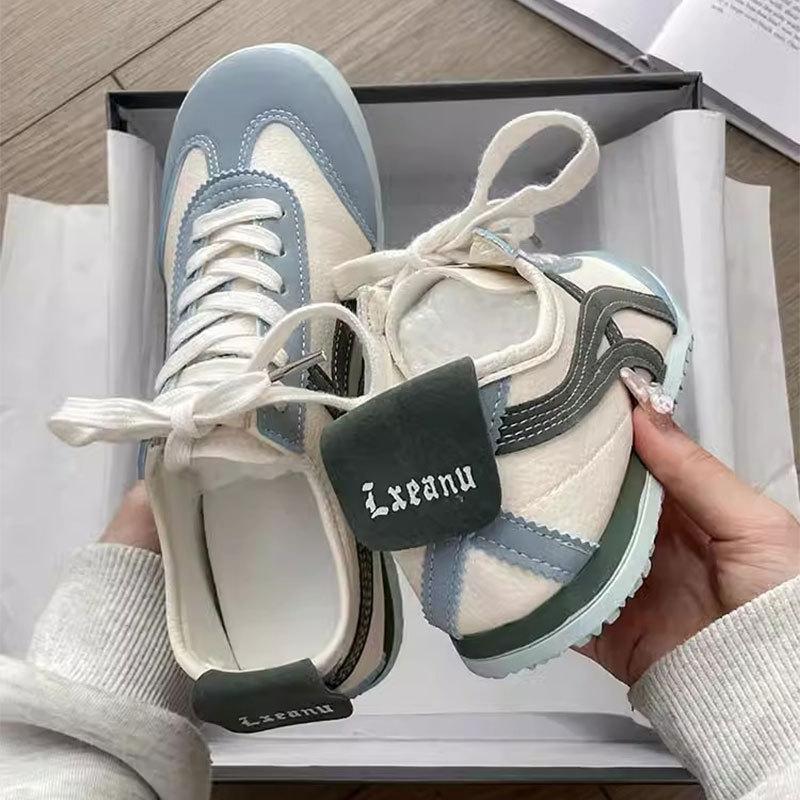 Lace-up German training shoes flat white shoes women's 2025 spring new Korean version casual shoes board shoes student sports shoes women