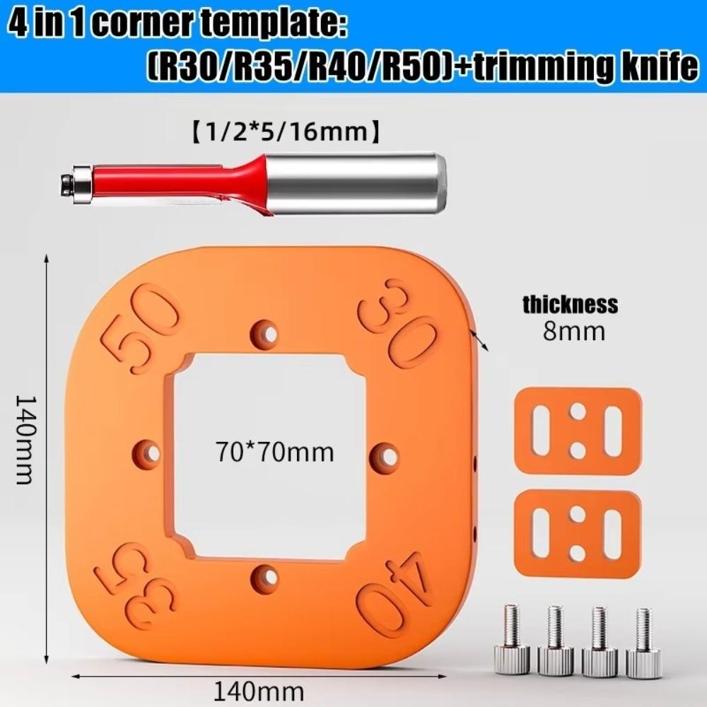 Useful 4 in 1 Arc Angle Positioning Template R10 To R50 Arc Cutting Positioning Template Reusable Woodworking Jig Carpentry
