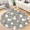 1pc Cats Fish Office Round Area Rug, Under Office Chairs Bedroom Living Room Home Decor, Room Deco