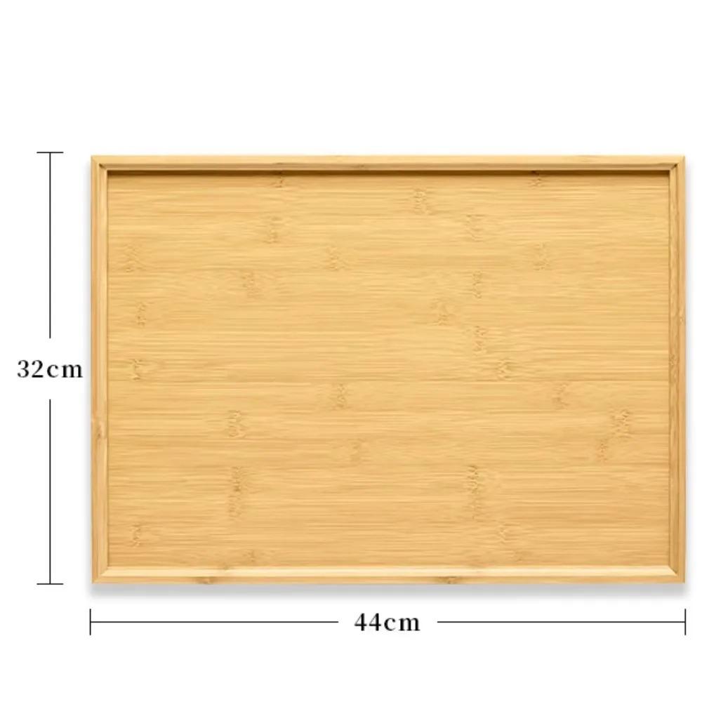 Simple Japanese Bamboo Tea Tray Kitchen Storage Serving Trays Home Hotel Platter Plate for Dessert Breakfast Coffee Food Tray