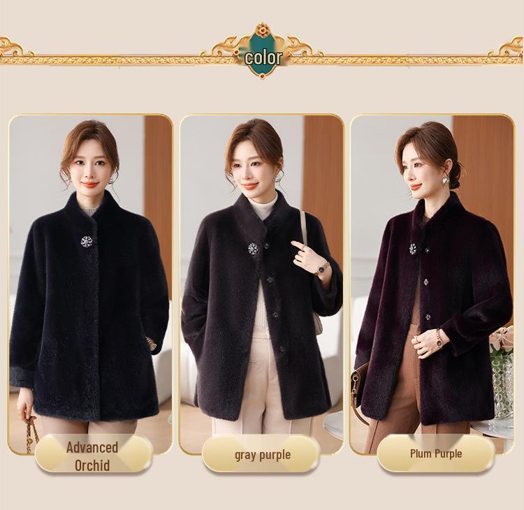 Mom's Stylish Long Winter Coat - Faux Fur, Warm, Noble Temperament, Wide-Bodied, for Middle-Aged Women