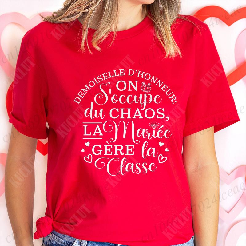 Humor French Bachelorette Party T-Shirt Girls Single Farewell Tees Team Evjf Future Bride Shirt Funny Bridal Shower Wedding Tops