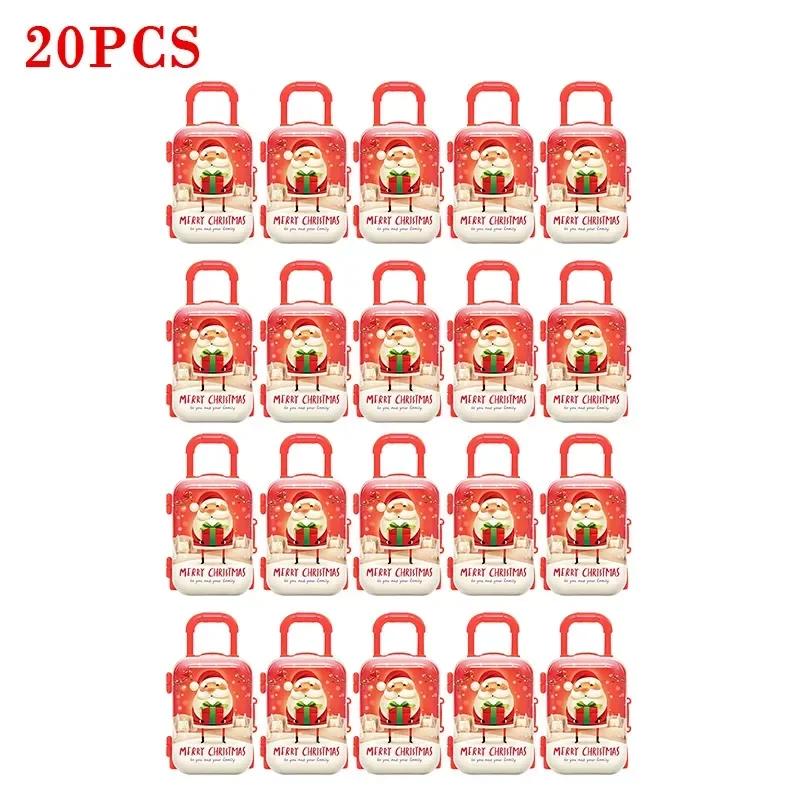 30PCS Doll Travel Suitcase Mini Size Carry-on Trolley Case Simulation Luggage Doll Accessories Christmas Candy Box Plastic