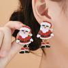 Christmas Pendant Earrings: Cartoon Design with Rhinestones and Alloy Material