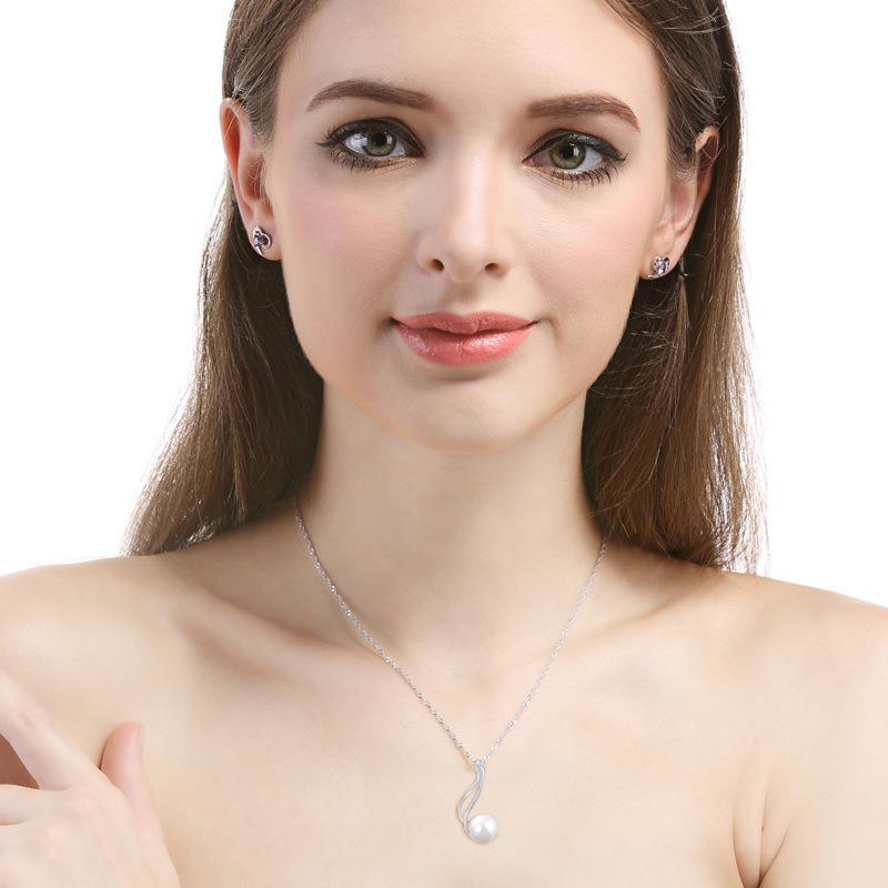 Lindon 925 Sterling Silver Classic Women Necklace Pendant Zircon Fashion Gift