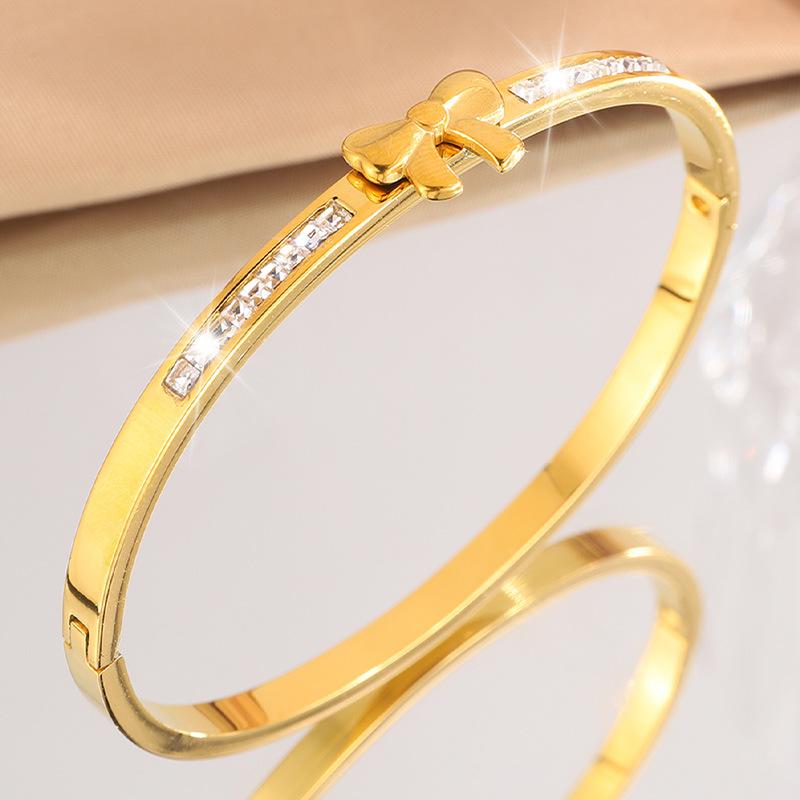 Bow Tie Women's Light Luxury and High-end European and American Fashion Open Jewelry Bracelet