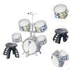 Beginner Kids Drum Set Includes Drumsticks Stool Boys Girls PVC Development Music Toy Educational
