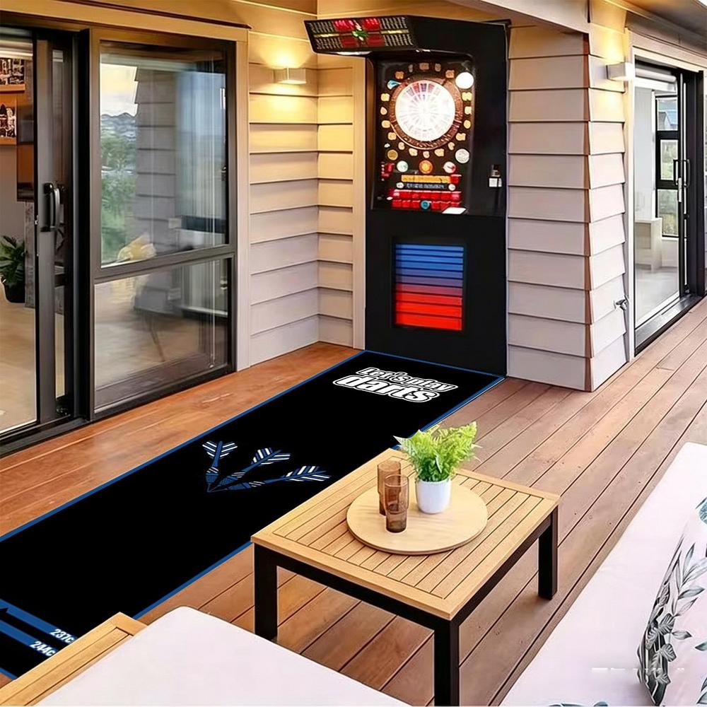 Dart Mat Floor Protection with Throw Line Non Slip Absorbent Fast Drying Training Dartboard Carpet for Game Room Bar